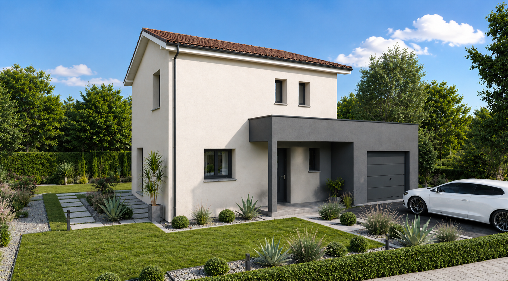 Maison étage de 85 m² + 20 m² de garage à Satolas-et-Bonce au prix de 356 200 € !