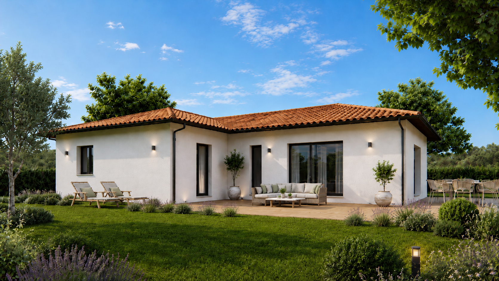 Maison plain-pied de 95 m² + 20 m² de garage à Toussieu au prix de 382 750 € !